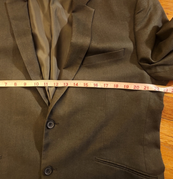 Primark Olive Green Men's Linen & Cotton Slim Cut Single Breasted Suit Size 46R - Picture 5 of 16